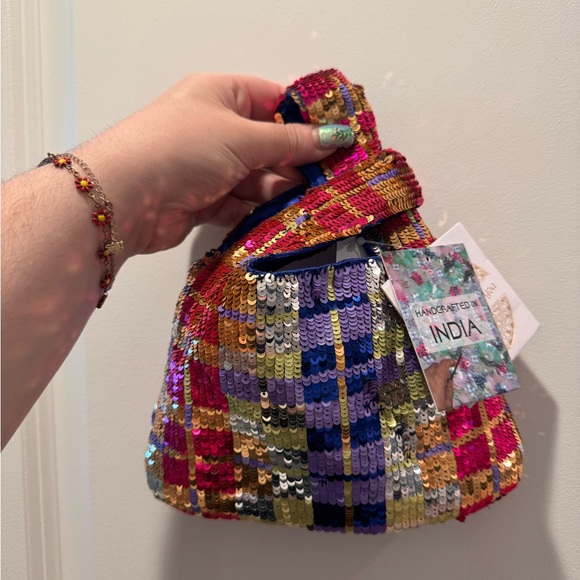 Viral Handcrafted from India to you sequin mini handbag beaded - Picture 4 of 4